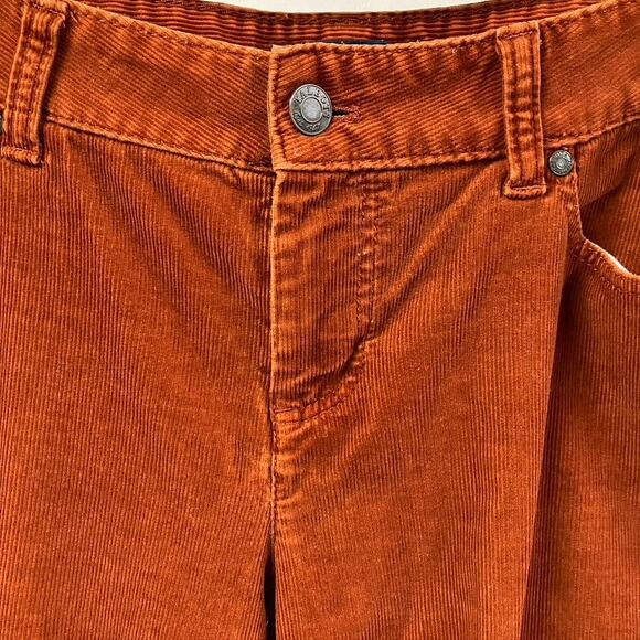 Talbots Petites Women 8p Signature Stretch Corduroy Straight Pants Orange Preppy - Picture 3 of 15